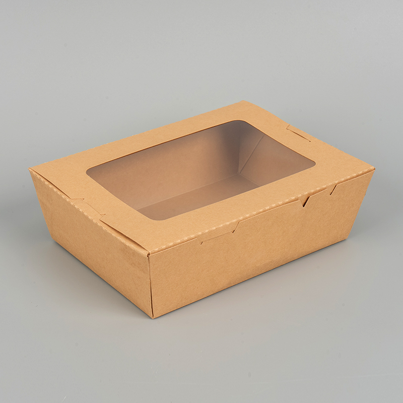 Enkelt vindu Kraft Paper Lunch Box